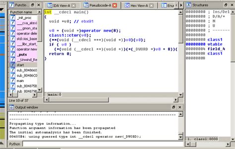 Exe decompiler to source code.  C: HexRays, commercial, a plugin for IDA Pro by the same...