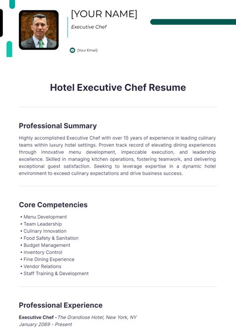 Executive Chef Resume Template Word Template Net Chef Resume Executive Chef Chef