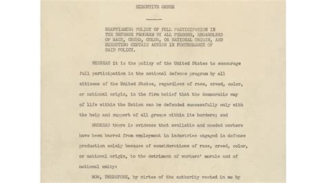 Executive Order 8802--Prohibition of Discrimination in the …