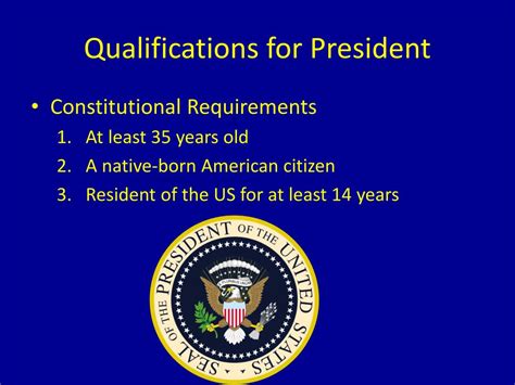 Executive branch qualifications. The president heads the executive branch. The vice-president replaces the president when the latter dies, is permanently disabled, or is removed from office or resigns. The president and vice-president are elected by a direct vote of the people and may only be removed by impeachment. The former is limited to one 6-year term, while the latter is ... 