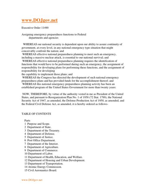 Executive order 11490 rex 84.  Perhaps worst of all, through Executive O...