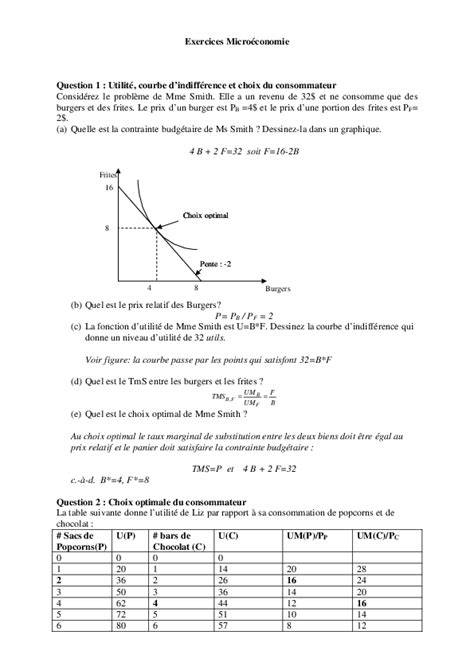 Exercices de microéconomie
