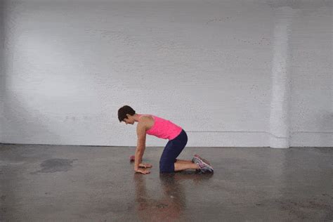 Place your hands a few inches ahead of your shoulders and start to shift your weight forward, bending your elbows. Keep shifting forward until one or both feet leave the floor. Once balancing, squeeze your inner thighs into your arms, drawing your ankles together. Keep your upper back broad.