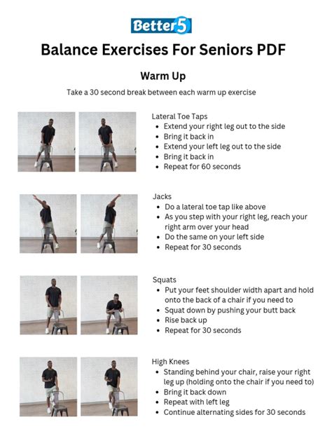 Exercises For Seniors Balance Exercises For Seniors Pdf