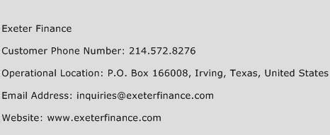 Exeter financing phone number. Aug 17, 2011 ... The company is headquartered in Irving, Texas. For more information, visit www.ExeterFinance.com or call (214) 572-8276. About Blackstone. 