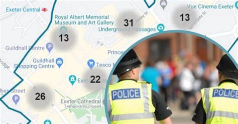 Exeter neighbourhoods with the most crime during lockdown