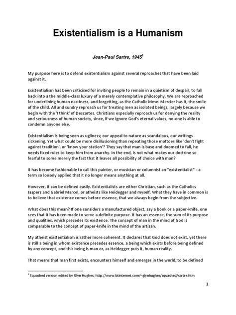 Existentialism is a humanism full text