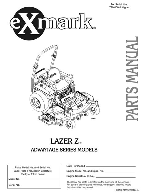 Exmark lazer z advantage series owners manual. - 2005 vw passat wagon tdi owners manual.