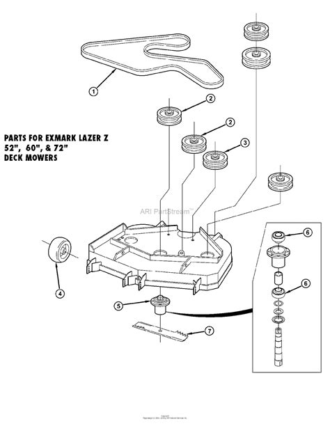 48" Mower Deck diagram and repair parts lookup for Exmark M4815KA - Exmark 48" Metro Walk-Behind Mower, 15hp Kawasaki (SN: 370000 - 439999) (2003). 