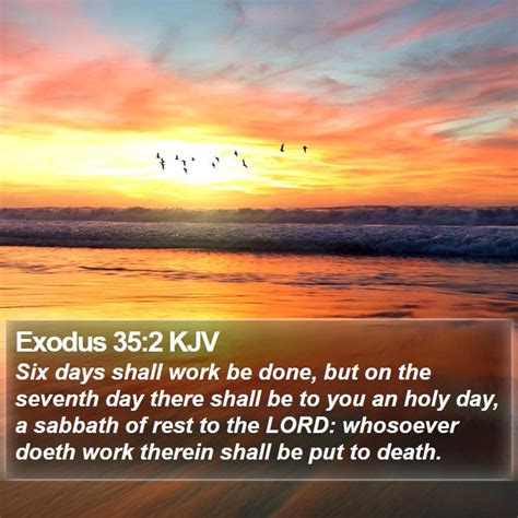 Exodus 35:2–3; Genesis 2:3; Leviticus 23:3; Exodus 20:8–11; Exodus ...