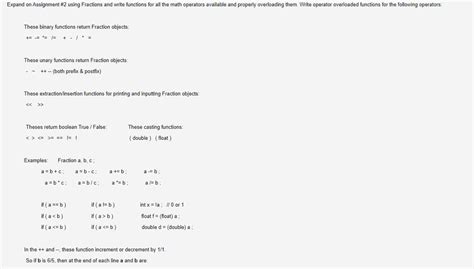 Expand on Assignment 2 using Fractions and write functions for all the