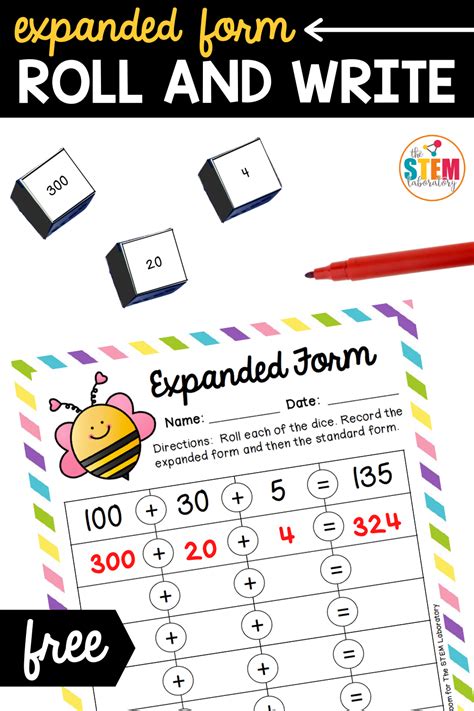 Expanded Form Roll and Write The Stem Laboratory Expanded form