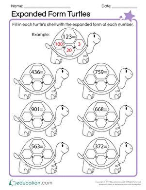 Expanded Form Turtles Worksheets 99Worksheets