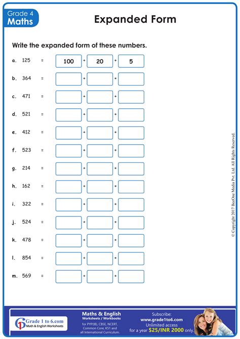 Expanded Form Worksheets