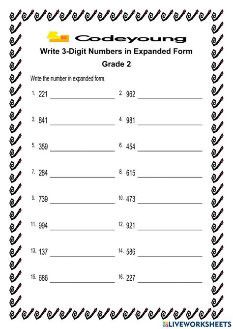 Expanded Form of Numbers Worksheet Worksheets Library