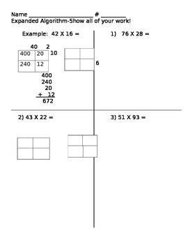 Expanded algorithm 2 digit multiplication.  Then there are three other equations to be comp...