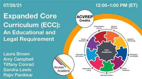 What is the ECC? This term encompasses a specific set of concepts and skills in which a student with visual impairment often requires systematic instruction. “ ....