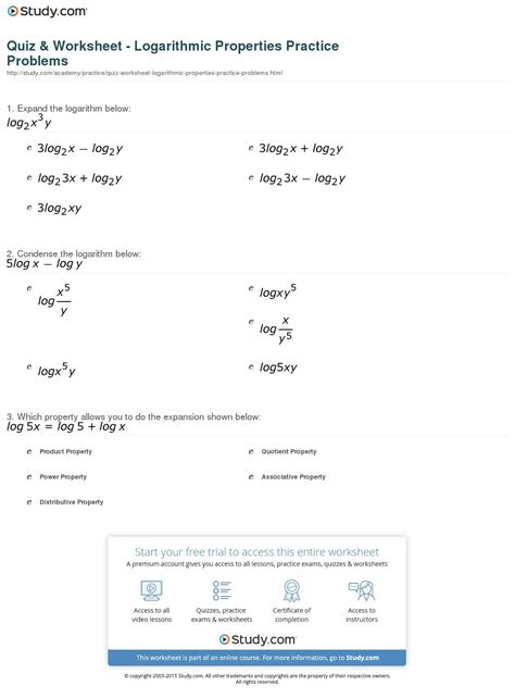 Expanding And Condensing Logarithms Worksheet Printable Word Searches