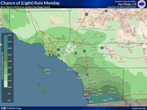 Expect occasional rain showers in Southern California through New Year's Day