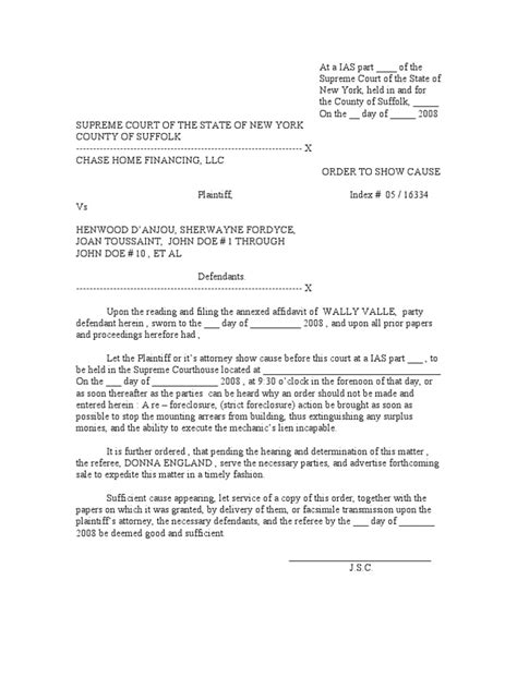 Expedite Commercial Foreclosure Process with Order to Show Cause