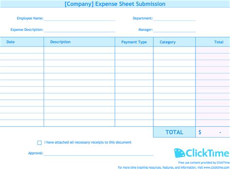 Expense Report Template Track Expenses Easily in Excel ClickTime