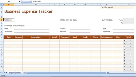 Expense Tracker For Small Business Excel Sample Excel Templates