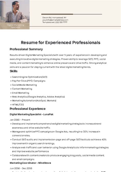 Experienced It Professional Resume Template
