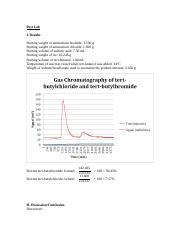 Experiment 9 PostLab Gas Chromatography PostLab I. Results