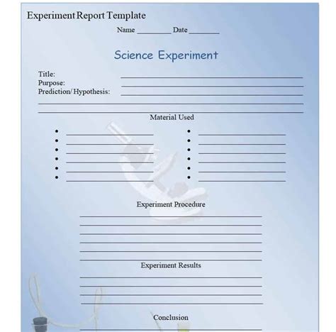 Experiment Report template (Test Report) Free Formats Excel Word