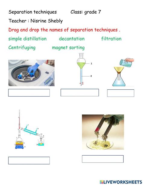 Experiment Techniques Worksheet for Class 7