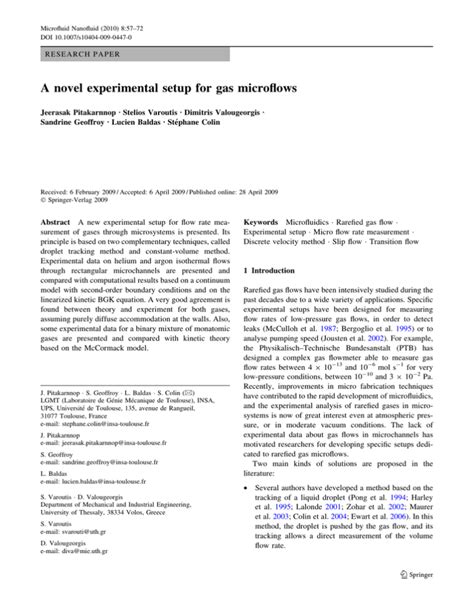 Experimental Setup SpringerLink