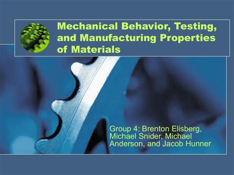 Experimental Study of Manufacture and Mechanical Behavior of …