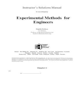 Experimental methods for engineers solution manual. - Batlle, la lucha por la justicia.