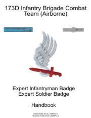 Expert soldier badge handbook pdf. In conjunction with the U.S. Army's 244th Birthday, the Army announced a new proficiency badge today, called the Expert Soldier Badge. 