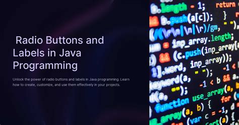 Explain the creation of radio buttons and labels in java.  How to Use Radi...