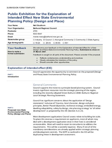 Explanation of Intended Effect Proposed Greenfield …