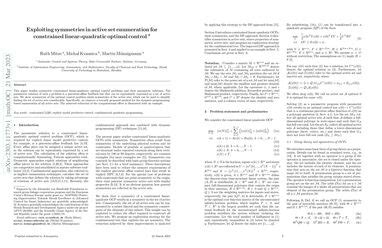 Exploiting symmetries in active set enumeration for constrained …