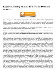 Explore Learning Student Exploration Diffusion Answers