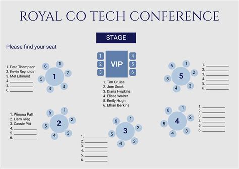 Explore Our Example of Banquet Table Seating Chart Template Seating