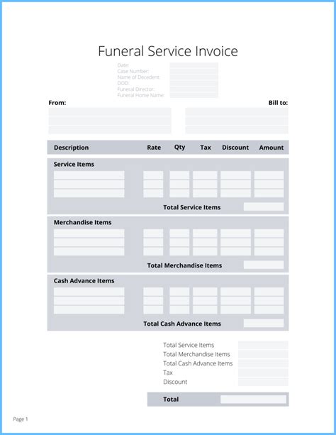 Explore Our Image of Funeral Home Invoice Template Invoice template