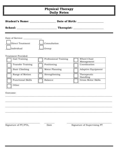 Explore Our Image of Physical Therapy Daily Note Template in 2021