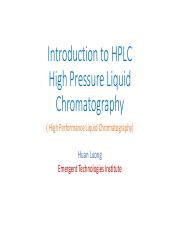 Exploring HPLC: Components and Applications Course Hero