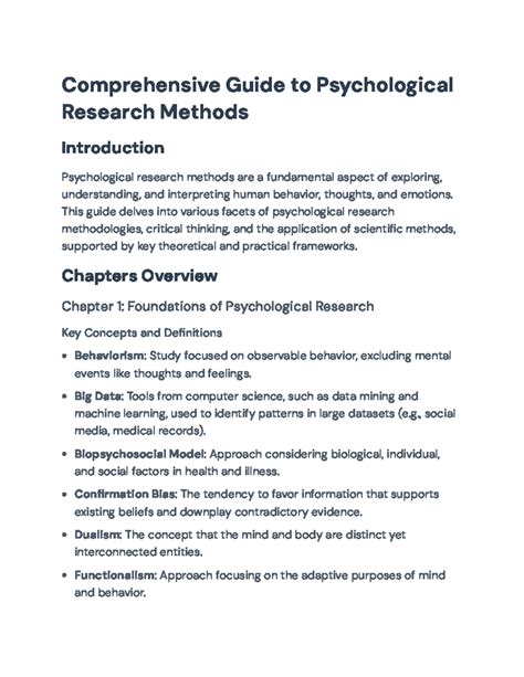 Exploring Psychological Research Methods