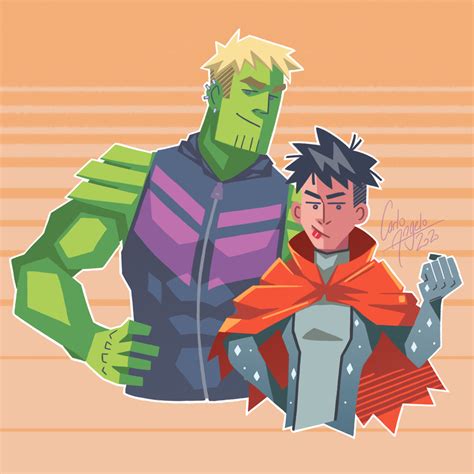 Wiccan and hulklimg fan art
