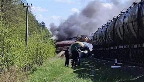 Explosion derails freight train in Russian border region