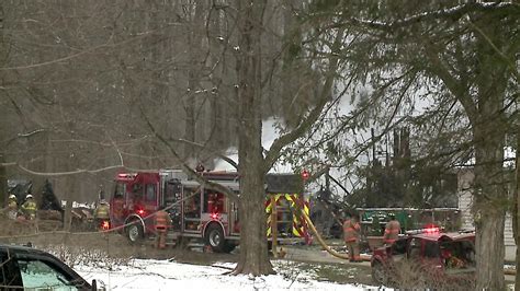 Explosions, structure fire close road in Geauga County