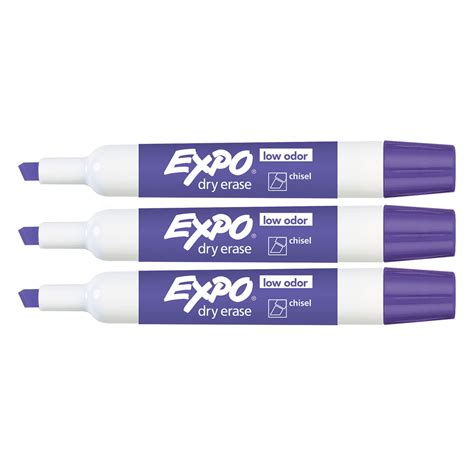 Expo Purple Dry Erase Markers Chisel Tip Pack of 3