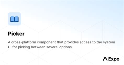 Expo dropdown picker.  Expo is an open-source platform for making universal na...