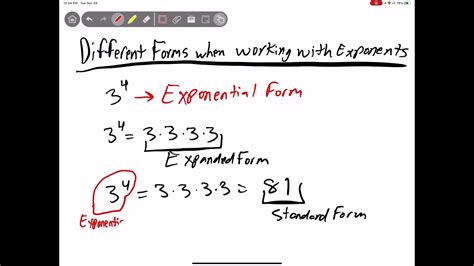 Exponents, Expanded and Standard Forms YouTube