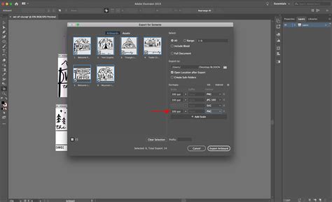 Export for screens illustrator scale.  Select Export Artboard.  Choose an exp...